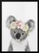 Floral Baby Koala - Lola Peacock 24x36 Black Framed Art | Home or Office Art